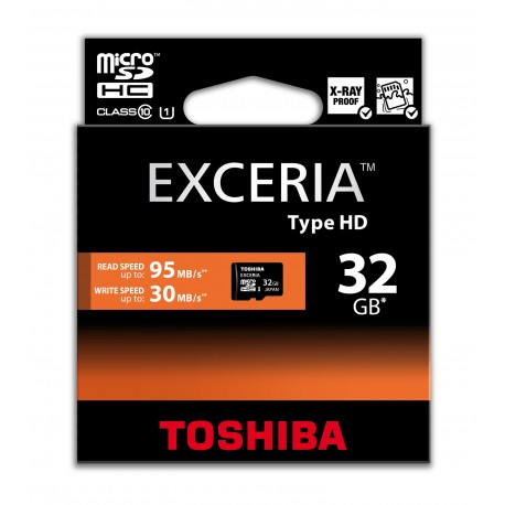 TOSHIBA microSDHC 32GB EXCERIA Type HD CLASSE 10