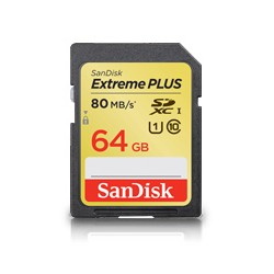 SANDISK EXTREME PLUS SDHC 64GB UHS-I 80 MB/S